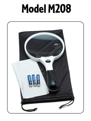 XL Magnifying Glass 2x, 4x, & 10x Lenses with Bright Lights in Magnifiers /  Loupes